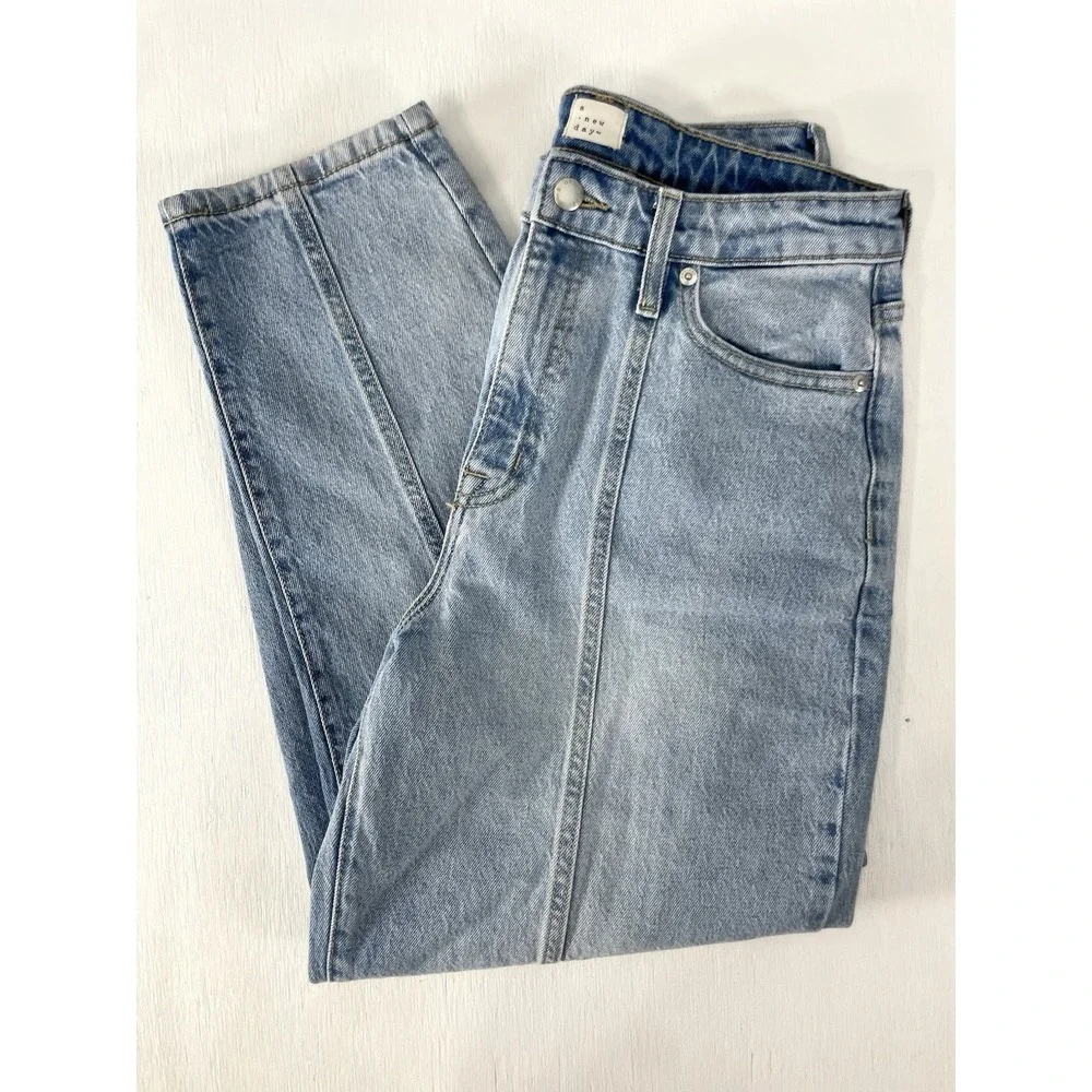 a new day barrel jeans blue denim cropped Women's Size 6 28R Soft Stretch FP - Picture 14 of 16
